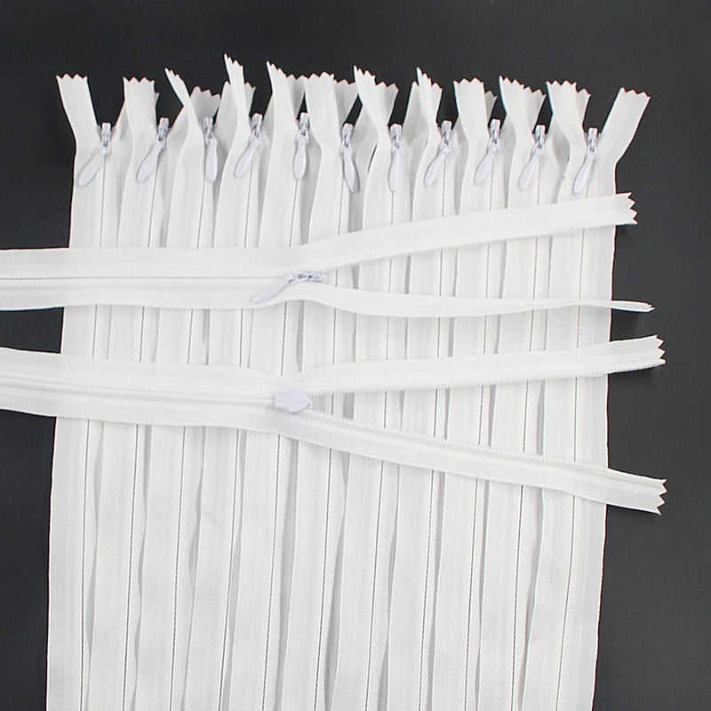 Leekayer 20PCS Invisible Nylon Coil Zipper,Clothing Zipper,DIY Sewing Tools for Craft Special(24 inch,White) - Image 5